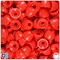 BeadTin Bright Red Opaque 12mm Bell Plastic Pony Beads (50pcs)